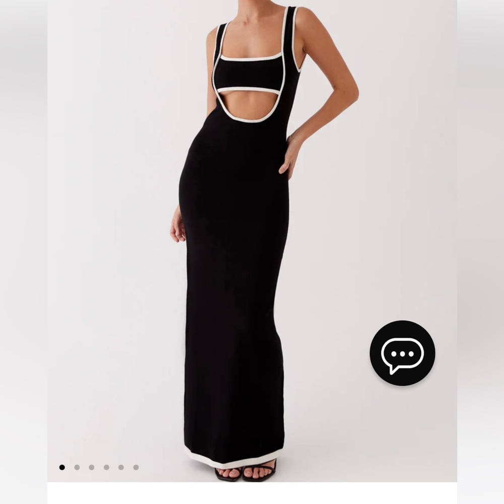 BRAND NEW WITH TAGS: Peppermayo black and white, backless dress. Size S/M